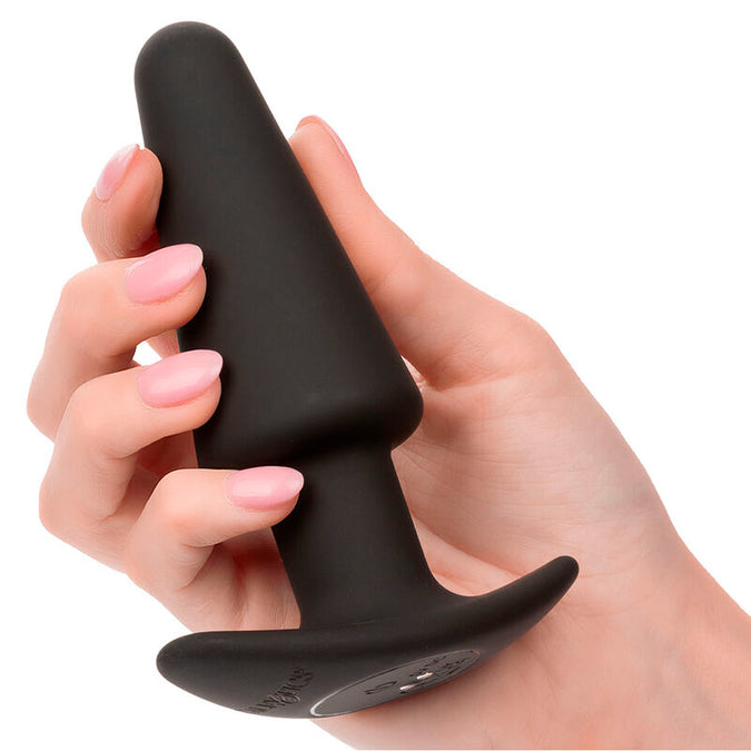 Calexotics – Rock Bottom Konischer Analplug 10 Vibrationen Silikon Schwarz