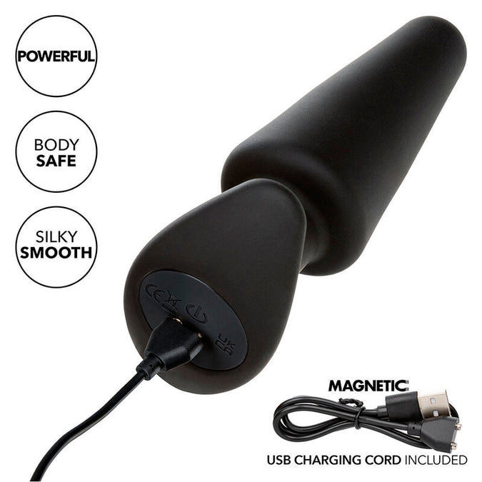 Calexotics – Rock Bottom Konischer Analplug 10 Vibrationen Silikon Schwarz