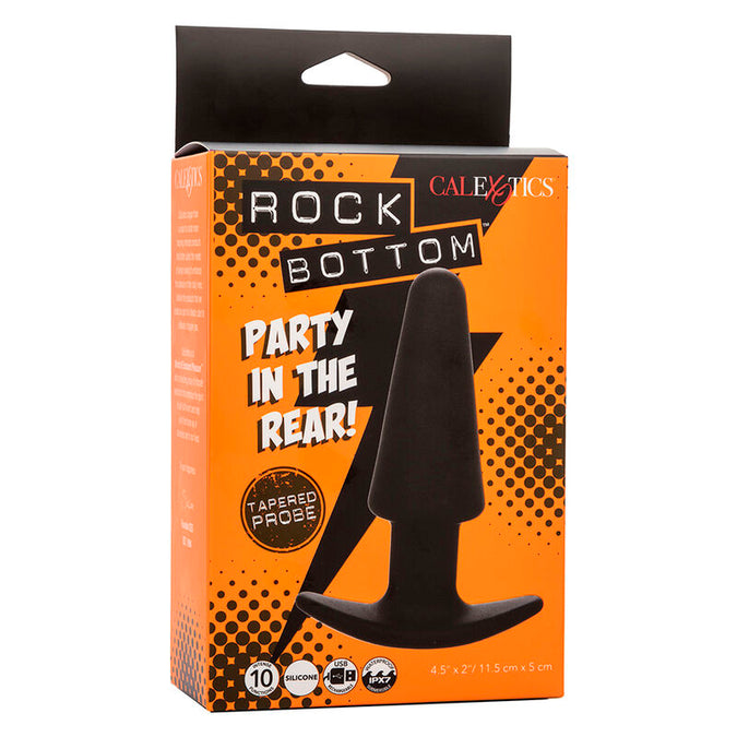 Calexotics – Rock Bottom Konischer Analplug 10 Vibrationen Silikon Schwarz