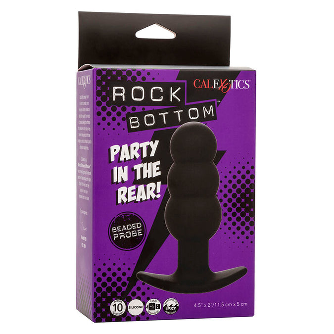 Calexotics – Rock Bottom Perlen Analplug 10 Vibrationen Silikon Schwarz