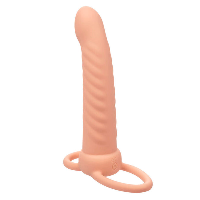 Calexotics – Maxx Ribbelige Dubbele Penetrator met 10 Vibraties, Huidkleurig