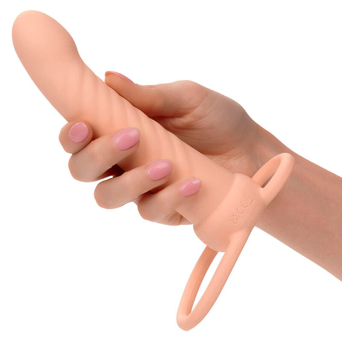 Calexotics – Maxx Ribbelige Dubbele Penetrator met 10 Vibraties, Huidkleurig