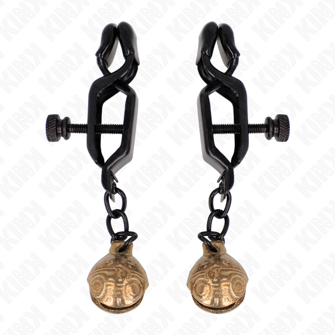 Kink – Glocken-Kiefer-Stil Brustwarzenklemmen Schwarz 7 Cm