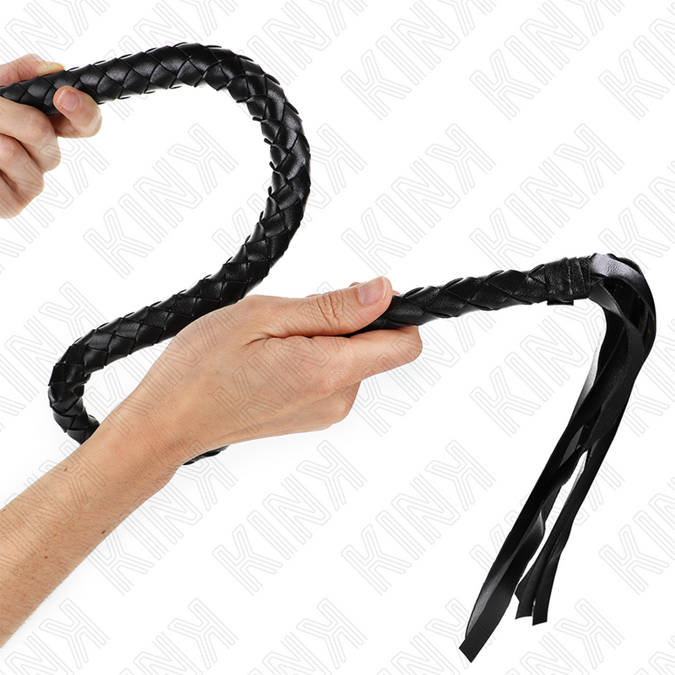 Kink – Schlangenpeitsche mit schwarzem Handring 65 cm
