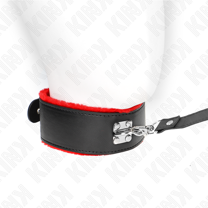 Kink – Halsband mit Gürtel 116 cm mit rotem Lederband, verstellbar 40 – 48 cm x 6 cm
