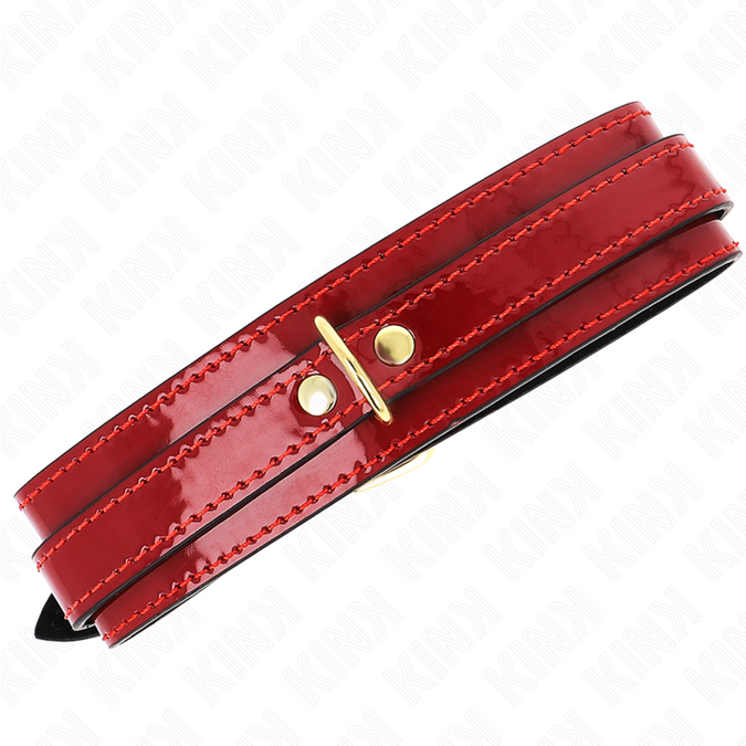 Kink – Weinrot Verstellbare Halskette mit goldenen Details 29 – 42,5 Cm X 4 Cm