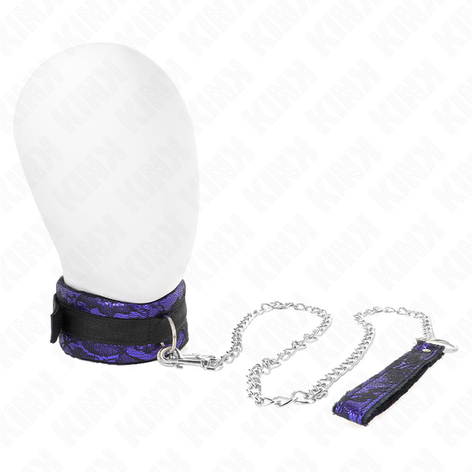 Kink – Kurze Samtspitzen-Halskette mit Gürtel 105 Cm mit Nylonbesatz 44 X 5,5 Cm
