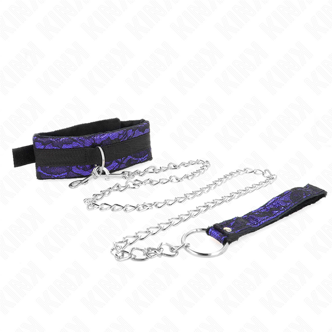 Kink – Kurze Samtspitzen-Halskette mit Gürtel 105 Cm mit Nylonbesatz 44 X 5,5 Cm