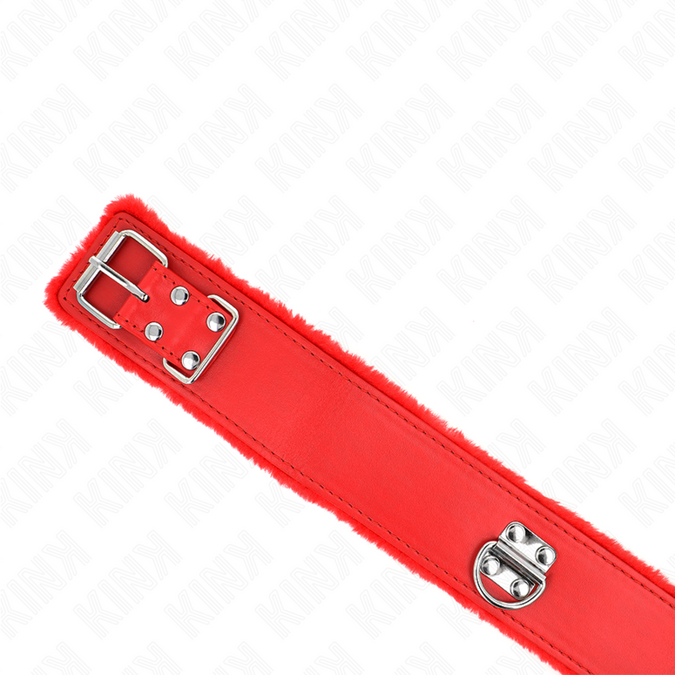 Kink – Halskette Mit Leine 116 Cm Mit Silbernen Nieten Modell 4 Rot Verstellbar 40 – 48 Cm X 6 Cm