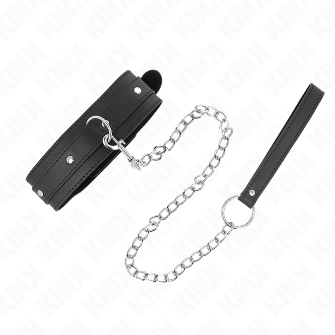 Kink – Halsband mit Leine 65 cm 1 Ring verstellbar 38 – 49 cm x 5 cm
