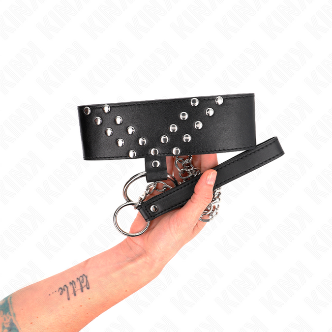 Kink – Halskette Mit Gürtel 65 Cm Mit V-Niete Verstellbar 36 – 43 Cm X 5 Cm