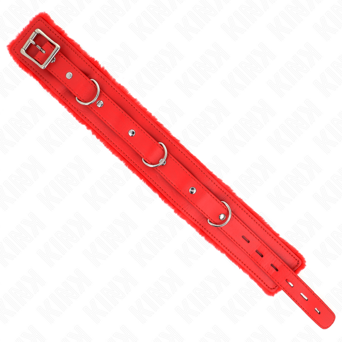 Kink – Halsband mit Leine 65 cm mit Einschränkungen Rot 36 – 42 cm x 5,5 cm