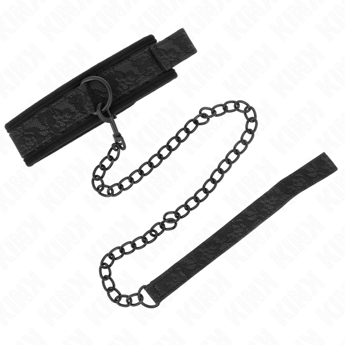 Kink – Basis-Halsband mit Leine 77 cm Modell 5 verstellbar 34 – 54 cm x 5 cm