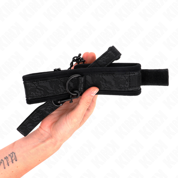 Kink – Basis-Halsband mit Leine 77 cm Modell 5 verstellbar 34 – 54 cm x 5 cm