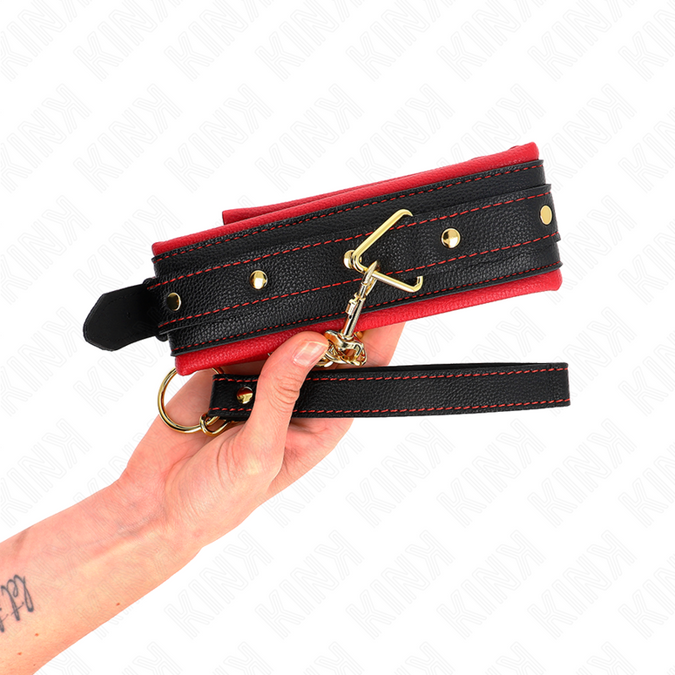 Kink – Halsband mit einfachem Stoff-Leine verstellbar 33 – 48 cm x 5,7 cm