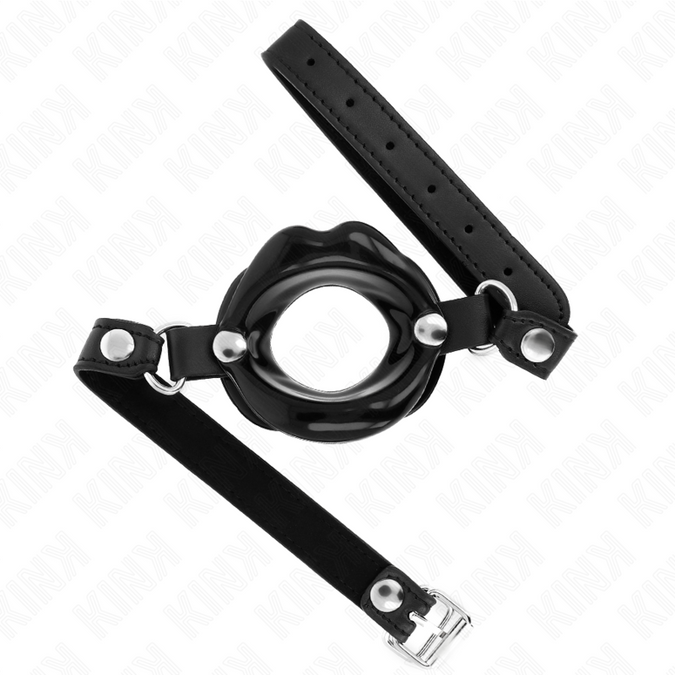 Kink – Lip 8 Cm Gag With Black Leatherette Strap 63 X 2 Cm Adjustable 39 – 58 Cm