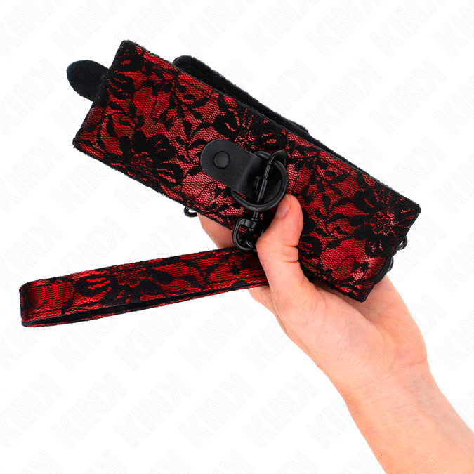 Kink – Spitzenhalskette mit Gürtel mit echtem Ledergürtel 105 Cm / 44 X 5,5 Cm