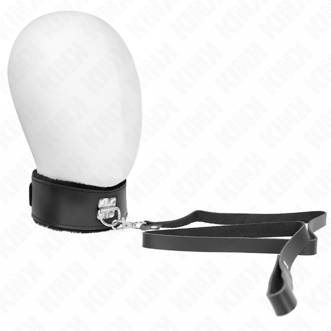 Kink – Halsband mit Gürtel 116 cm mit schwarzem Lederband, verstellbar 40 – 48 cm x 6 cm