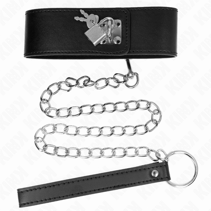 Kink – Halsband Mit Gürtel 65 Cm Mit Breitem Schwarzem Riemen Verstellbar 33,5 – 41 Cm X 5 Cm