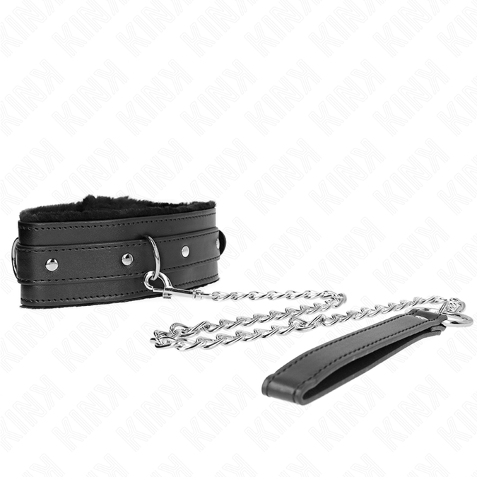 Kink – Halsband Met Riem 65 cm Met Beperkingen Zwart 36 – 42 cm x 5,5 cm