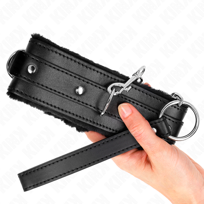 Kink – Halsband Met Riem 65 cm Met Beperkingen Zwart 36 – 42 cm x 5,5 cm