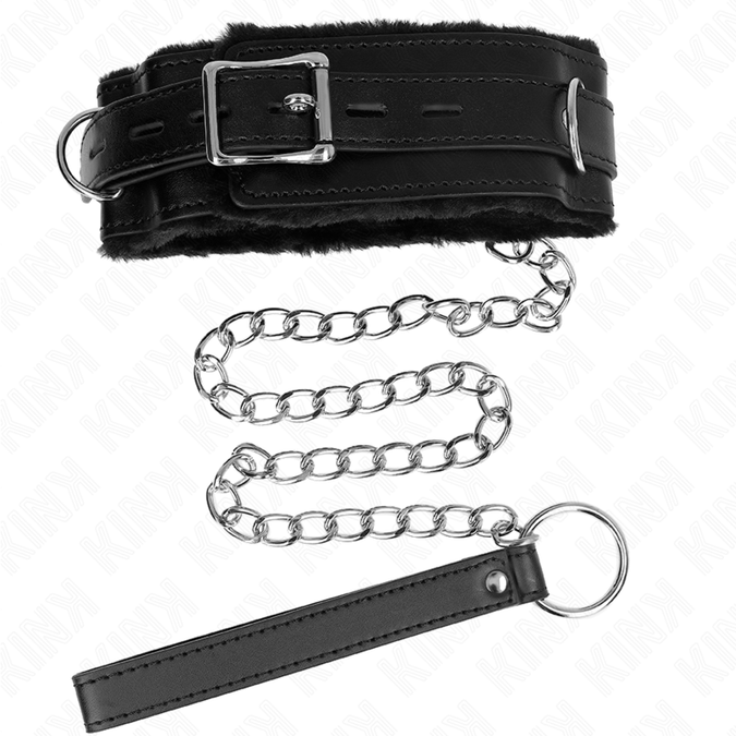 Kink – Halsband Met Riem 65 cm Met Beperkingen Zwart 36 – 42 cm x 5,5 cm
