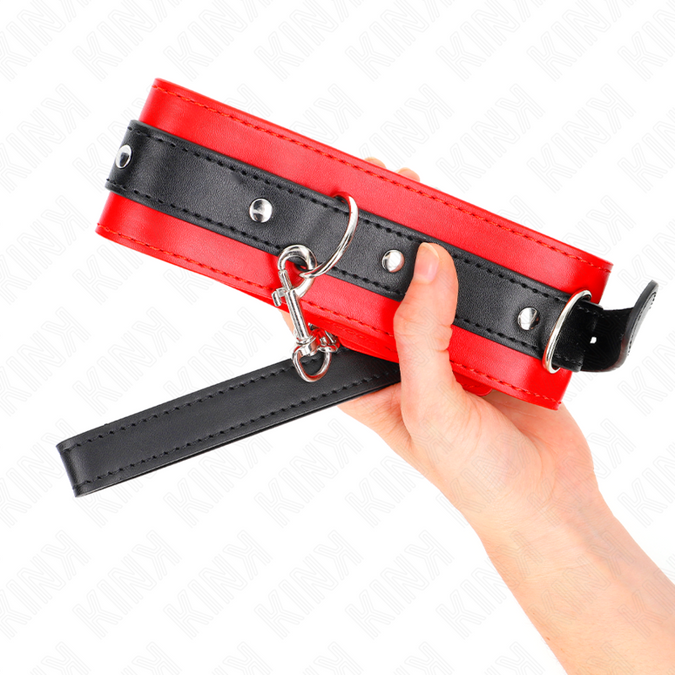 Kink – Halsband mit Gürtel 65 cm mit rotem Riemen 54 x 4,5 cm