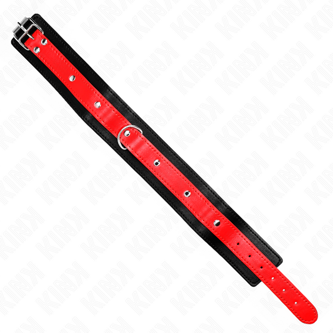 Kink – Halskette mit rotem Riemen 65 cm verstellbar 36 – 43 cm x 5 cm