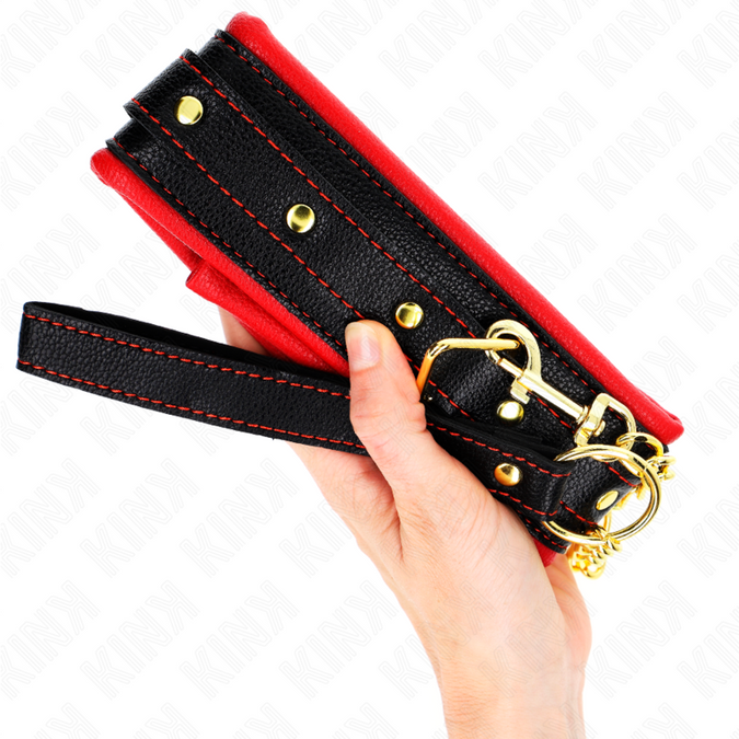 Kink – Halskette mit Schwamm-Lederimitat-Riemen Modell 2 verstellbar 37 – 54 cm x 3 cm