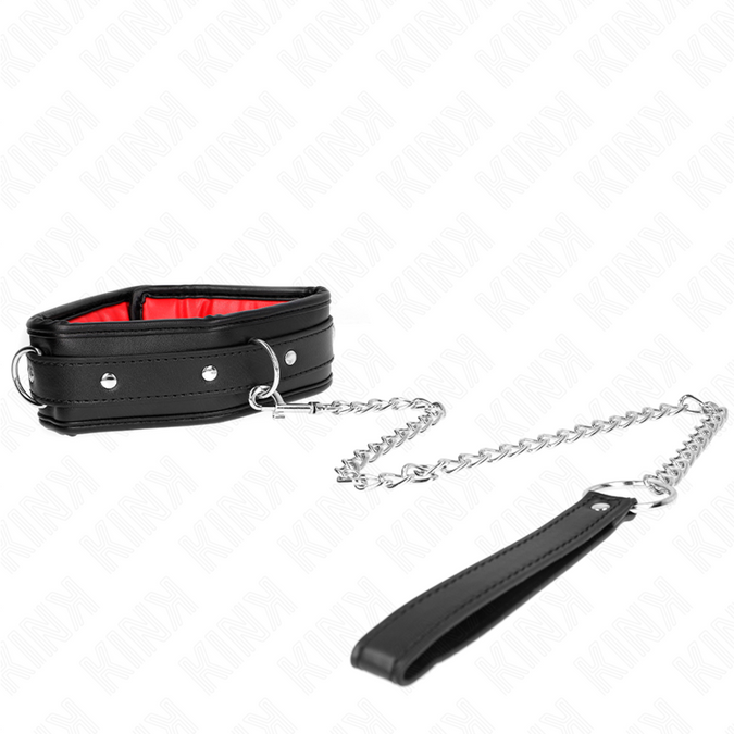 Kink – Halskette mit Schwamm-Lederimitat-Riemen Modell 3 verstellbar 37 – 54 cm x 3 cm