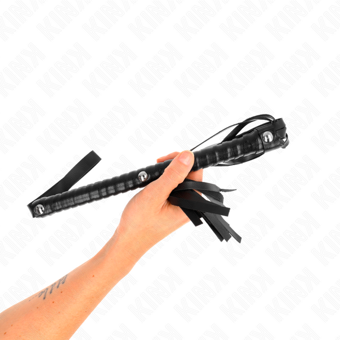 Kink – Zweep met zwart getextureerd handvat 48,5 cm