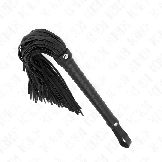 Kink – Zweep met zwart getextureerd handvat 48,5 cm
