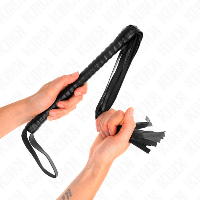 Kink – Zweep met zwart getextureerd handvat 48,5 cm