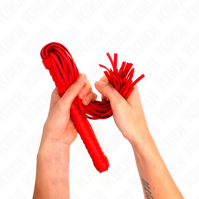 Kink – Peitsche mit rotem strukturiertem Griff 48,5 cm