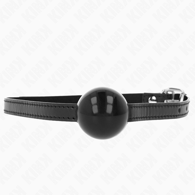 Kink – Schwarzer einzelner fester Ballknebel 4 cm, 65 x 1,5 cm