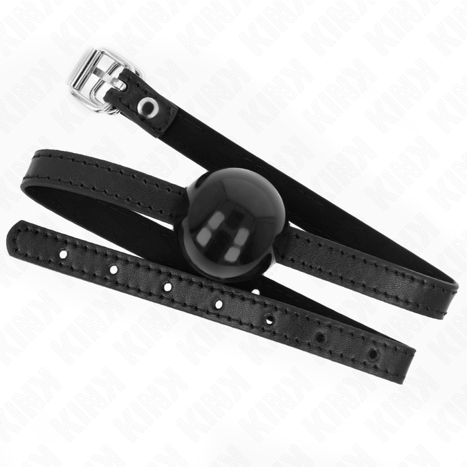 Kink – Schwarzer einzelner fester Ballknebel 4 cm, 65 x 1,5 cm
