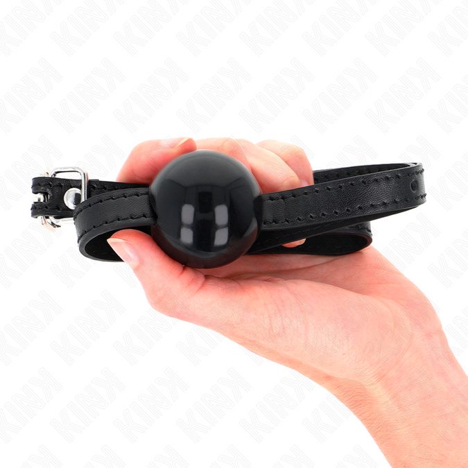 Kink – Schwarzer einzelner fester Ballknebel 4 cm, 65 x 1,5 cm