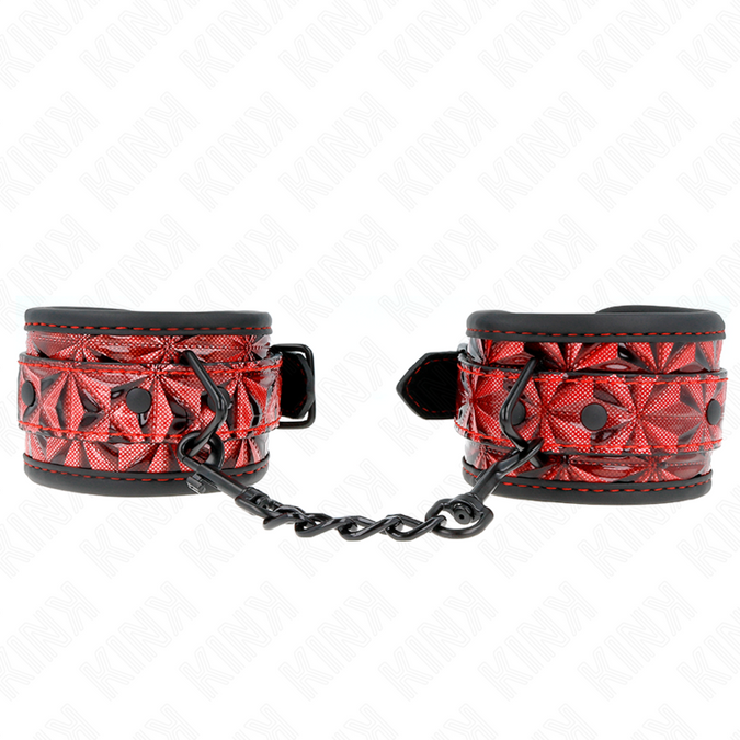 Kink – Diamond Pattern Wrist Restraints Dark Red Adjustable 17 – 26 Cm X 5.5 Cm