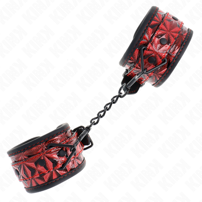 Kink – Diamond Pattern Wrist Restraints Dark Red Adjustable 17 – 26 Cm X 5.5 Cm