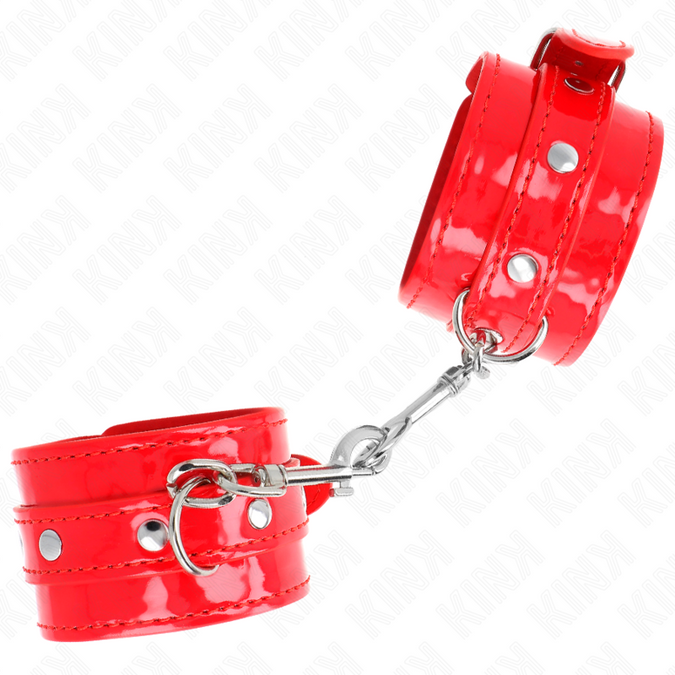 Kink – Glänzende Handschellen Rot Verstellbar 23 – 33 Cm