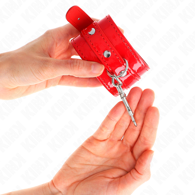 Kink – Glänzende Handschellen Rot Verstellbar 23 – 33 Cm
