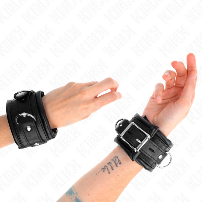 Kink – Schwere Handgelenkfesseln mit schwarzem Fellfutter Verstellbar 20 – 30 cm x 6 cm