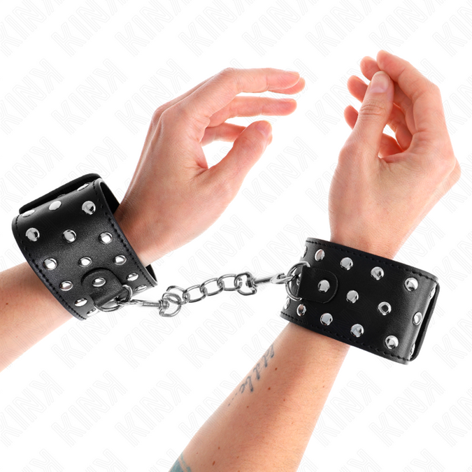 Kink – Punk-Handgelenkfesseln, verstellbar 19 – 24 cm x 5,5 cm