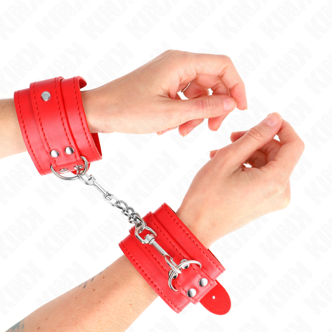 Kink – Einfache Handgelenkfesseln Rot, verstellbar 20 – 23 cm x 5,5 cm