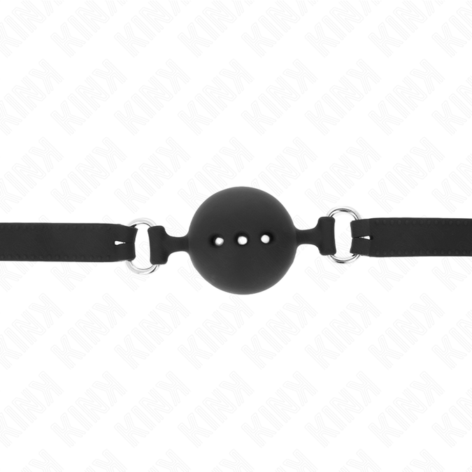Kink – Full Silicone Gag 55 X 2 Cm With 4.5 Cm Ball Size M Black Adjustable 35 – 51 Cm