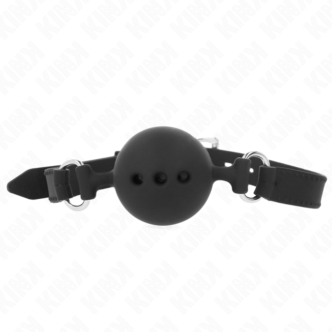 Kink – Full Silicone Gag 55 X 2 Cm With 4.5 Cm Ball Size M Black Adjustable 35 – 51 Cm