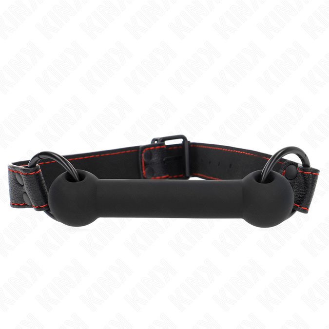 Kink – Knochenknebel mit Lederimitat-Riemen Schwarz Verstellbar 41 – 57 cm