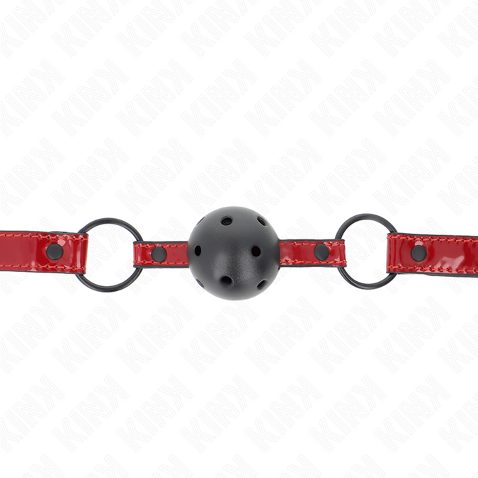 Kink – Glänzender Lederimitat-Ball 4,5 Cm Knebel 63,5 X 2 Cm Verstellbar 41 X 59 Cm