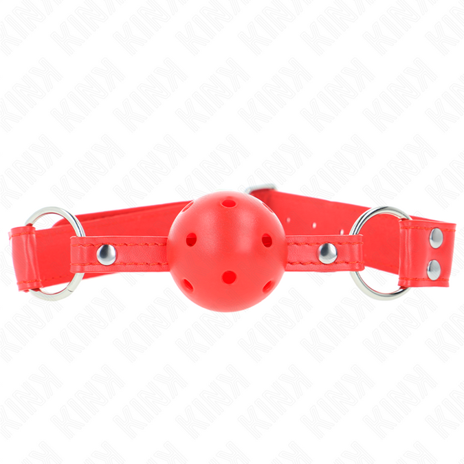 Kink – Komplett roter hohler harter Kugelknebel 62 x 2 cm