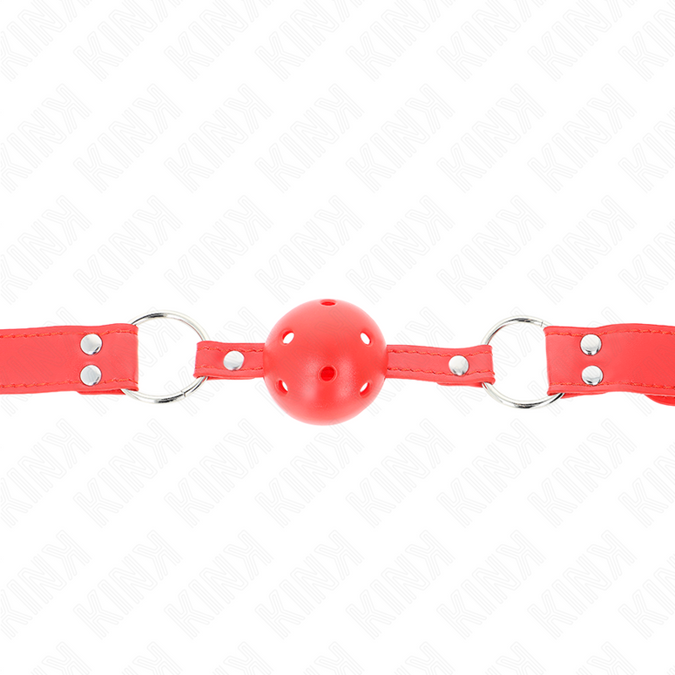 Kink – Komplett roter hohler harter Kugelknebel 62 x 2 cm